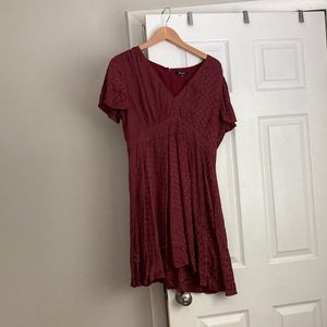 Madewell 10 plum dress with plum polka dots